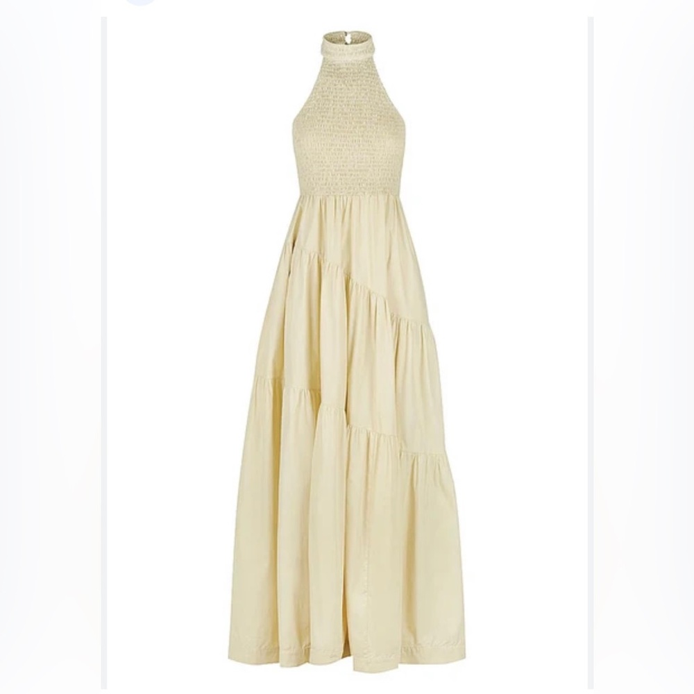 Anthropologie SWF smocked tiered maxi dress